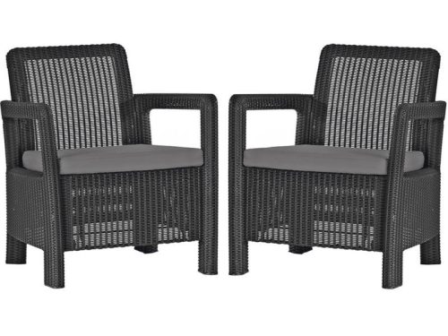 Tarifa 2 x chairs műanyag kerti fotel grafit szürke
