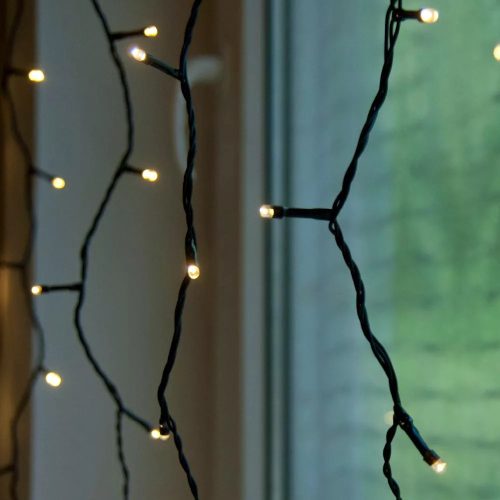 Kültéri toldható LED fényfüggöny, Meleg fehér, 100 x 200 cm, 140 LED