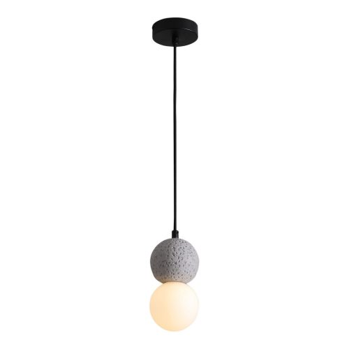 Leeds függőlámpa, szürke, gömb alakú, 150 cm-es szövetkábel