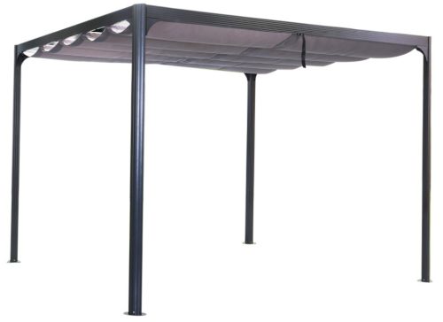Fémvázas kerti pergola antracit szürke