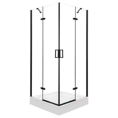 Flow Black szögletes nyílóajtós zuhanykabin zuhanytálca nélkül