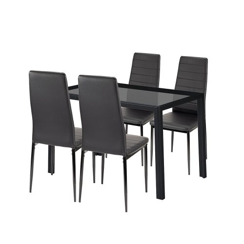 Nicole 4+1 étkező garnitúra fekete